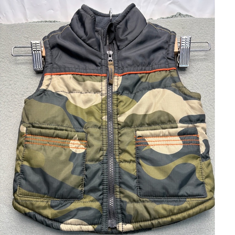 Genuine Kid‎ from OshKosh Puffer Vest Baby Boys 12M Green Camo kidcore kids